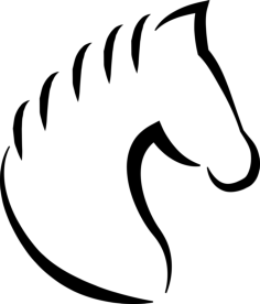 Head Horse Outline With Horsehair Lines Sticker Svg Vector, Free Vectors File